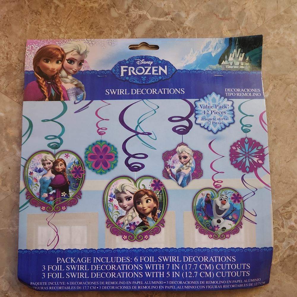 Diseny Frozen‎ Swirl Decorations6 Foil Swirl Decorations